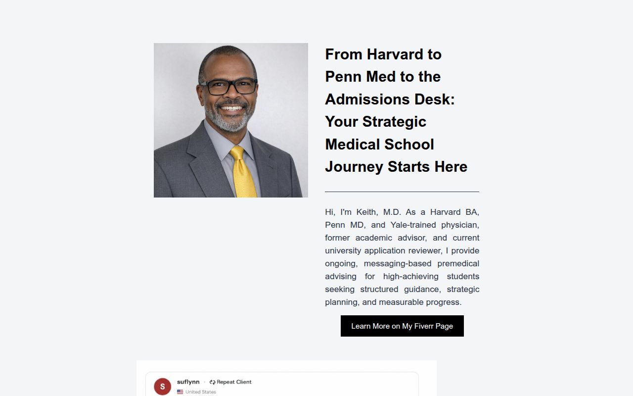 Keith MD - Premedical Advisor